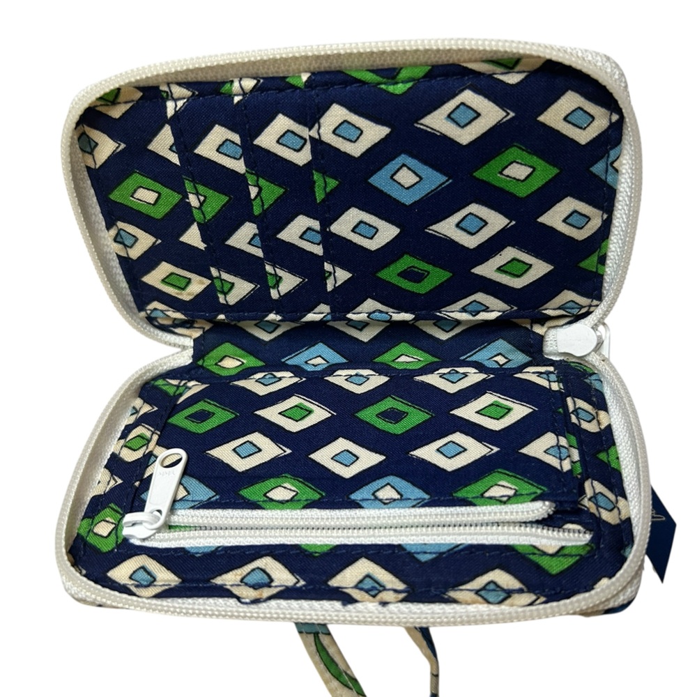 Vera Bradley Mediterranean Blue & White Pattern ID Wallet - Retired Style